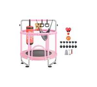 VEVOR Mini trampoline fitness rebounder pour enfants avec filet 1470 mm rose