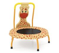 Mini Trampoline pour Enfants 45,5 cm COSTWAY-Poignée Rembourrée en Mousse-Tapis de Saut sans Espaces-Intérieur Extérieur-Girafe