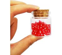 Mini Transparent Red D4 Dice 30pcs Healing Potion Bottle,30pcs Roleplaying Mini Red Gem D4 Dice Healing Potion Pack in Glass Jar