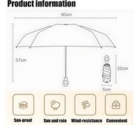 Mini Travel Umbrella with Ring Handle and Fabric Coating Layer Blocking/UPF 50 UV Protection 99.9% Compact Foldable Umbrella Lightweight Umbrella Small Portable Backpack/Rain.[V607]