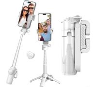 Mini trépied de poche 3 en 1 avec télécommande pour capturer des photos, trépied à selfie réglable à 360°, support de téléphone portable, support de téléphone amovible (blanc)
