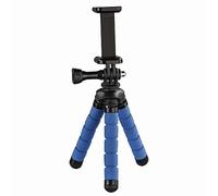 Mini trépied "Flex" pour smartphone et GoPro, 14 cm, bleu