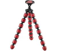 Mini trépied mobile flexible Cullmann Alpha 380 avec support pour smartphone, rouge, charge maximale 1,5 kg, poids 267 g.