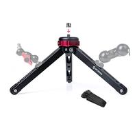 Mini Trépied, Moman TR01 Caméra Table Petit Aluminium CNC avec vis 1/4 et 3/8 Maxload 80KG pour Video Studio Lumiere LED Light Smartphone Telephone DSLR Appareils Photo Reflex et Gimbal, Noir Rouge