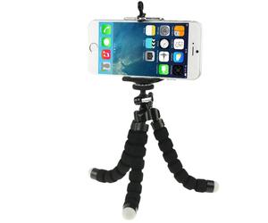Mini trepied tout terrain pour smartphone, appareil photo et action cam - Hauteur 15 à 20cm - Accroche par pieds flexibles - Orientation ajustable - Vis de fixation (standard photo) - Livré avec suppo
