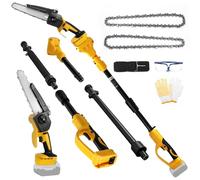 Mini Tronçonneuse 2 en 1 sans fil 8 pouces compatible avec Dewalt 20V, tronçonneuse sans balais avec rallonge de 2 m pour l'élagage des branches et l'entretien du jardin (sans batterie)