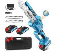 Mini Tronconneuse à Batterie 4000mAh, 1000W & 6 Pouces Tronçonneuse Électrique Sans Fil avec Graisseur Automatique & 2 Chaînes, Mini Tronçonneuse pour Branches et Jardin, Compatible avec Makita 18V