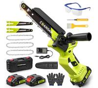 Mini Tronconneuse a Batterie 4000mAh, 8 Pouces 1300W Brushless Tronconneuse Électrique sans Fil avec Graisseur Automatique et Chaîne de Remplacement, Compatible Makita 18V, Idéal Extérieur & Jardinage