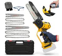 Mini Tronçonneuse à Batterie,6&8 Pouces Compatible avec Dewalt Batterie 18V | Tronçonneuse Électrique Sans Fil Brushless, 4 Chaînes, Mini Scie à Chaîne Électrique pour l'élagage (Sans Piles)