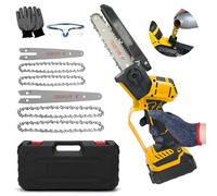 Mini Tronçonneuse à Batterie, 6 & 8 Pouces Tronçonneuse Électrique Sans Fil Brushless Compatible avec Dewalt Batterie 18V 20V, 4 Chaînes, Mini Scie à Chaîne Électrique pour l'élagage (Sans Piles)