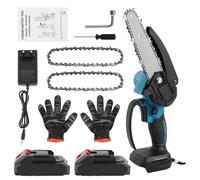 Mini Tronçonneuse à Batterie 6 Pouces,800W Tronçonneuse Électrique sans Fil avec 2 Batteries 7500 mAh et 2 Chaînes,Vitesse coupe 5 m/s,pour Couper du Bois et Tailler des Branches dans le Jardin