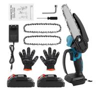 Mini Tronçonneuse à Batterie 6 pouces, Tronçonneuse Electrique Sans Fil 800 W avec 2 Batteries pour Couper des Arbres et du Bois