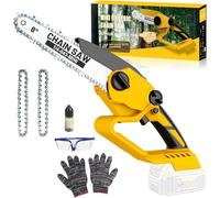 Mini Tronçonneuse à Batterie 8 Pouces Compatible avec Dewalt 20V Batterie (sans batterie), Tronçonneuse Électrique sans Fil avec Moteur Puissant 21 v 650 w, Mini Scie à Chaîne Électrique, 2 Chaînes
