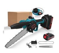 Mini tronçonneuse à batterie 8000 mAh, 8 pouces, 3000 W, tronçonneuse électrique sans fil, 1 x 24 V batteries, mini tronçonneuse électrique, 1 chaîne (avec batterie)