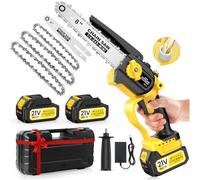 Mini Tronconneuse à Batterie, 8000 mAh Tronçonneuse Électrique Sans Fil, 1000W 8 & 6 Pouces Tronconneuse à Batterie pour Branches et Jardin,avec Système D'huile Automatique, Compatible avec Makita 18V