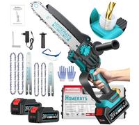 Mini Tronçonneuse a Batterie 8000mAh, 8 & 6 Pouces Lubrificateur Automatique et Électrique Tronçonneuse 2 * 4000mAh Brushless Elagueur, Pour La Coupe Du Bois, Branches, L'élagage, La Cour, Jardin