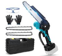 Mini Tronçonneuse à Batterie compatible avec Makita 18V batterie, 8 pouces Tronçonneuse électrique sans brosse avec Affichage numérique, chaîne, gants, lunettes de protection et coffret