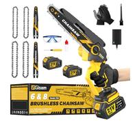 Mini TronçOnneuse Avec Moteur Brushless 1000w,8 Pouces & 6 Pouces TronçOnneuse,Lubrificateur Automatique & Tension De ChaîNe Sans Outil Et 2 * 4000 Mah Pour Branches D'Arbres, Coupe De Bois