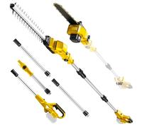 Mini Tronconneuse avec Perche 8 Pouces & Taille-haie Telescopique | pour Dewalt 18 V 20V Batterie, Longueur de Coupe 400 mm Cisaille à Gazon et Arbustes sans Fil sur Perche, Portée Maximale 4,5 m