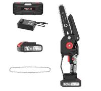 Mini Tronçonneuse Brushless 6 Pouces - 2 Batteries 2.0Ah - 2 Chaînes en Acier - Lubrificateur Automatique