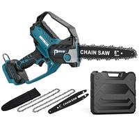 Mini tronçonneuse de 20,3 cm compatible avec batterie Makita 18 V, auto-huileur, tronçonneuse d'élagage sans fil sans balais de 15,2 et 20,3 cm, mini tronçonneuse à piles pour la coupe du bois,