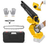 Mini Tronçonneuse électrique 20 cm compatible avec Dewalt 20V 18V (sans batterie), scie électrique à arbre sans balais, petites tronçonneuses Chaîne de sécurité Verrou automatique Lubrificateur scie à