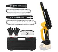 Mini tronçonneuse électrique 6 et 8" compatible avec Dewalt 18 V, 20 V batterie, tronçonneuse électrique sans balais avec 4 chaînes, lubrification automatique, scie à élaguer sans fil