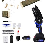 Mini tronçonneuse électrique avec batterie et chargeur rapide, 21 V, moteur sans brosse, tronçonneuse à main sans fil, portable, pour sécateur, élagueur, coupe du bois