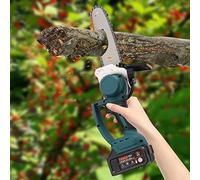 Mini tronçonneuse électrique de 20,3 cm avec 2 batteries, pour la coupe du bois, la chute des forêts, l'élagage des arbres, la coupe d'arbustes, utilisée dans les jardins, les fermes, les parcs, les