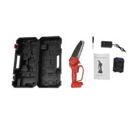 Mini tronçonneuse électrique sans fil 450 W portable avec batteries et ventilateur de refroidissement, branche de coupe du bois de chauffage, tronçonneuse sans fil pour cour, maison et jardin, rouge