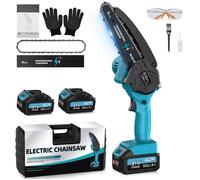 Mini Tronçonneuse Électrique Sans Fil RINOXAR X7 avec 2 Batteries 4000mAh et 2 Chaînes - 900W 6 pouces Polyvalente
