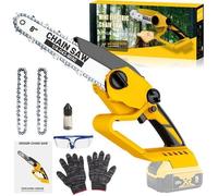 Mini tronçonneuse électrique sans fil tronconneuse elagueuse avec 2 chaînes 8 "" compatible avec batterie Dewalt (Pas Include)