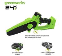 Mini-tronçonneuse - GREENWORKS - CSG4450 - 550W - 24V - 6 pouces - Batterie 4Ah incluse