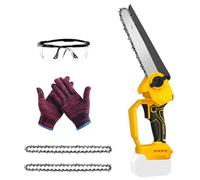 Mini tronçonneuse sans fil 20 cm compatible avec Dewalt 20 V 18 V (sans batterie), scie à arbre, électrique, petite tronçonneuse, serrure de sécurité, lubrificateur automatique, scie à main