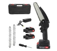 Mini tronçonneuse sans fil, batterie avec 2 batteries de grande capacité, tronçonneuse électrique, coupe-arbre, sans balais, petite tronçonneuse pour la coupe du bois, le jardin