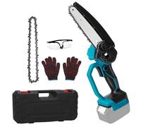 Mini tronçonneuse sans fil compatible avec batterie au lithium Makita 18 V, mini tronçonneuse sans balais de 15,2 cm, avec 2 chaînes, pour le jardinage, la coupe du bois et l'élagage (sans batterie,