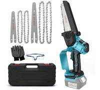 Mini tronçonneuse sans fil compatible avec Makita 18 V (sans batterie), tronçonneuse électrique sans balais de 20,3 cm et 15,2 cm, petite chaîne de tronçonneuse, serrure de sécurité, lubrificateur