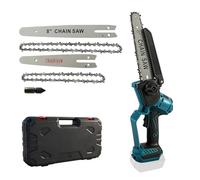 Mini tronçonneuse sans fil compatible avec Makita - Tronçonneuse électrique sans balais (8 pouces/6 pouces) - Tronçonneuse électrique à main pour travaux de jardinage - Avec verrouillage de sécurité