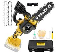 Mini tronçonneuse sans fil de 20,3 cm compatible avec batterie Dewalt 18 V 20 V, huileur automatique sans balais, petite tronçonneuse électrique portable avec chaîne pour la coupe du bois (sans