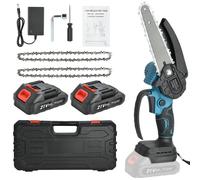 Mini tronçonneuse sans fil de 6 pouces avec batterie : petite tronçonneuse à main sans fil avec 2 batteries 2000 mAh - Petite tronçonneuse sans fil avec serrure de sécurité - Mini tronçonneuse à main