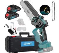 Mini tronçonneuse sans fil pour le bois, tronçonneuse électrique sans fil pour couper l'arbre, tronçonneuse à piles avec 2 batteries rechargeables, mini tronçonneuse sans fil de 15,2 cm pour femmes