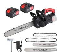 Mini tronçonneuse sans fil, sans fil, 30,5 cm et 40,6 cm, avec huilage automatique, 2 batteries, tronçonneuse manuelle sans fil pour bûcheron, élagage d'arbre