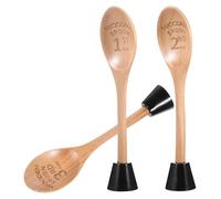 Mini Trophée Cuillère en Bois avec Base, Lot de 3 Set de Set de Pièces