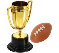 Mini Trophée de Compétition Décoratif, Lot de Set, Plastique PU Jaune | Décoration Délicate et Réaliste, Surface Lisse sans Bavure, pour Concours de Talents et Fêtes