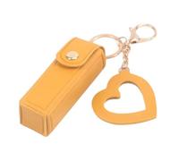 Mini trousse à maquillage portable en cuir PU pour rouge à lèvres et maquillage, jaune