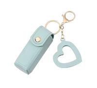 Mini trousse à rouge à lèvres portable en PU pour rouge à lèvres, élégante avec pendentif d'amour, brillant à lèvres, Perf, bleu clair, Consulte la descripción, Voir description