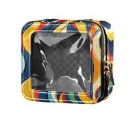 Mini trousse de maquillage transparente Astronautes Constellations Planètes pour femme, Carreaux sans soudure portugais espagnol, Taille unique