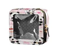 Mini trousse de maquillage transparente avec motif ange panda mignon pour voyage