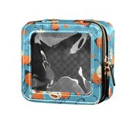 Mini trousse de maquillage transparente motif zigzag couleur jamaïcaine pour femmes et filles Organiseur de vernis à ongles Sac de voyage, Fourmi humoristique peinte, Taille unique