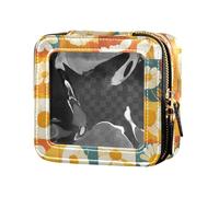 Mini trousse de maquillage transparente peinte en forme de fourmi amusante pour femmes et filles - Organiseur de cosmétiques pour soins de la peau, marguerite, 1 Size